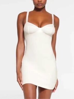 SKIMS Cotton Rib Dress – Marble – Medium – NEW